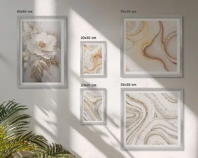 Billedsæt til vægdekoration over sofa abstrakt elegance med blomstermotiver