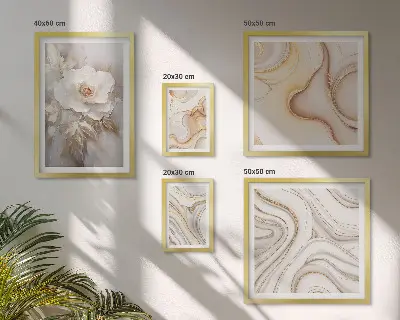 Billedsæt til vægdekoration over sofa abstrakt elegance med blomstermotiver