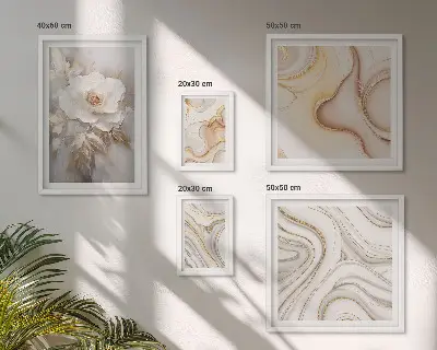 Billedsæt til vægdekoration over sofa abstrakt elegance med blomstermotiver