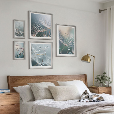Billedkomposition til væg Dugdråber minimalistiske planter