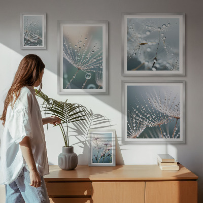 Billedkomposition til væg Dugdråber minimalistiske planter