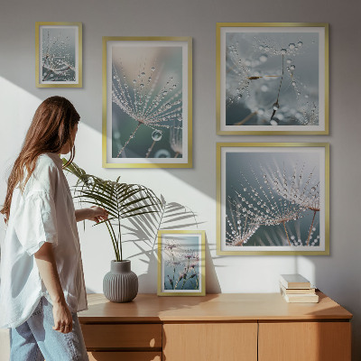 Billedkomposition til væg Dugdråber minimalistiske planter