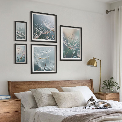 Billedkomposition til væg Dugdråber minimalistiske planter