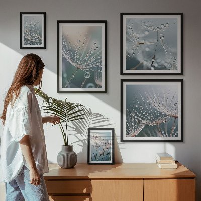 Billedkomposition til væg Dugdråber minimalistiske planter