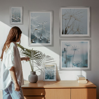 Billedsæt over sofa Plantemotiver, vanddråber