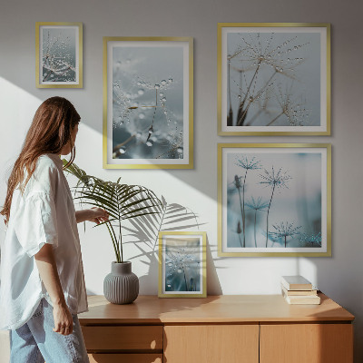 Billedsæt over sofa Plantemotiver, vanddråber