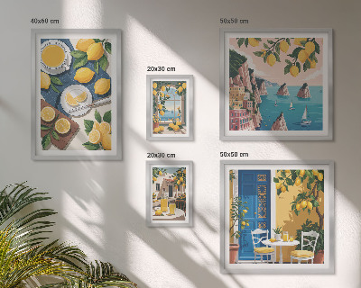 Billedsæt over sofa Citronfriskhed boho sommer