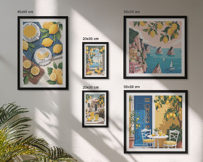 Billedsæt over sofa Citronfriskhed boho sommer