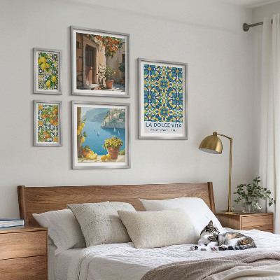 Billedkomposition til væg Italienske Amalfi-citrusblomster