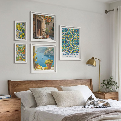 Billedkomposition til væg Italienske Amalfi-citrusblomster
