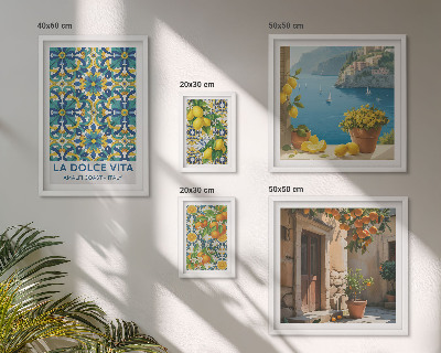 Billedkomposition til væg Italienske Amalfi-citrusblomster