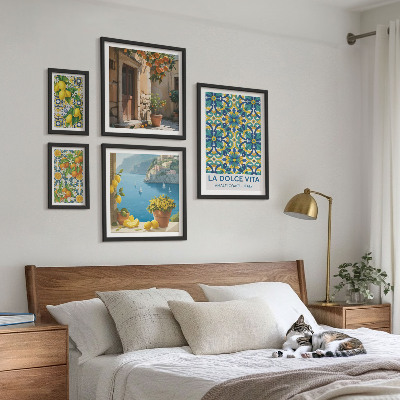 Billedkomposition til væg Italienske Amalfi-citrusblomster