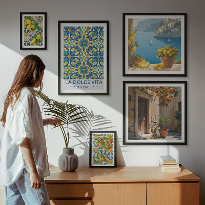 Billedkomposition til væg Italienske Amalfi-citrusblomster