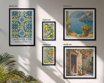 Billedkomposition til væg Italienske Amalfi-citrusblomster