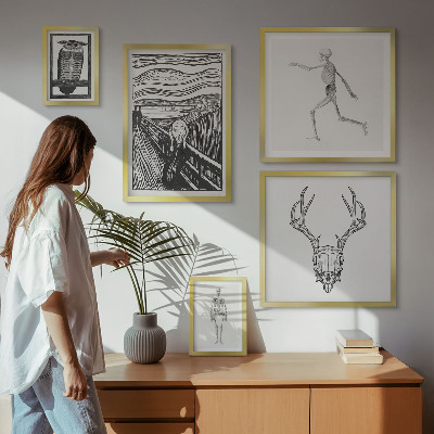 Billedsæt over sofa Surrealistisk kunst natur mand