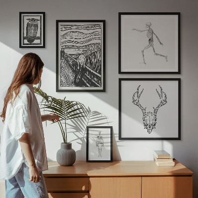 Billedsæt over sofa Surrealistisk kunst natur mand