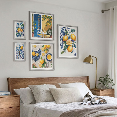 Billedsæt over sofa Citrus provencalsk køkken