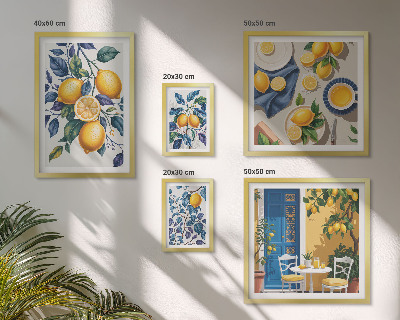 Billedsæt over sofa Citrus provencalsk køkken