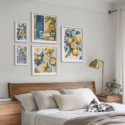 Billedsæt over sofa Citrus provencalsk køkken