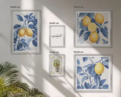 Vægdekoration med citronmotiv rustikke accenter