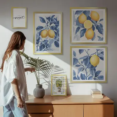 Vægdekoration med citronmotiv rustikke accenter