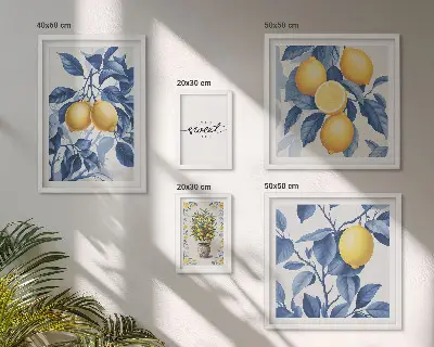 Vægdekoration med citronmotiv rustikke accenter