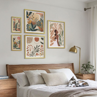 Billedkomposition til væg Boho-stil med en plantefigur