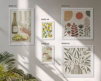Billedsæt til sofa stilfuld vægdekoration