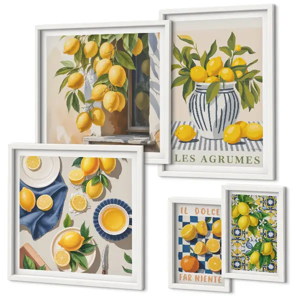 Vægdekoration med citrus-motiv fra Provence billedkomposition til væggen