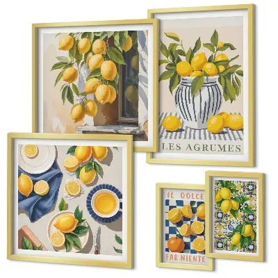Vægdekoration med citrus-motiv fra Provence billedkomposition til væggen
