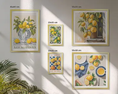 Vægdekoration med citrus-motiv fra Provence billedkomposition til væggen
