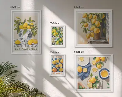 Vægdekoration med citrus-motiv fra Provence billedkomposition til væggen