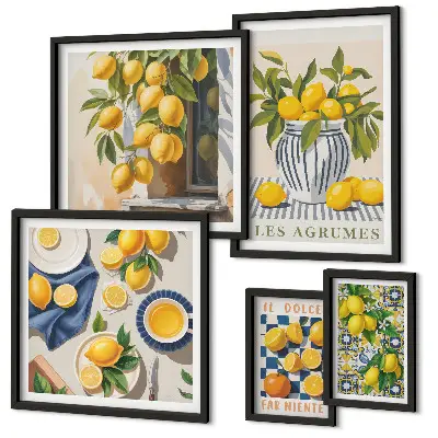 Vægdekoration med citrus-motiv fra Provence billedkomposition til væggen