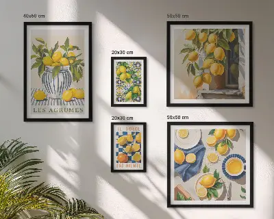 Vægdekoration med citrus-motiv fra Provence billedkomposition til væggen