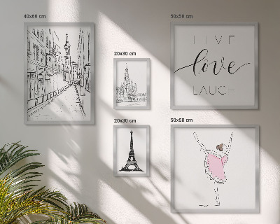 Billedkomposition til væg Stilfulde parisiske inspirationer