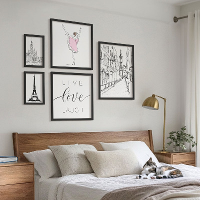 Billedkomposition til væg Stilfulde parisiske inspirationer