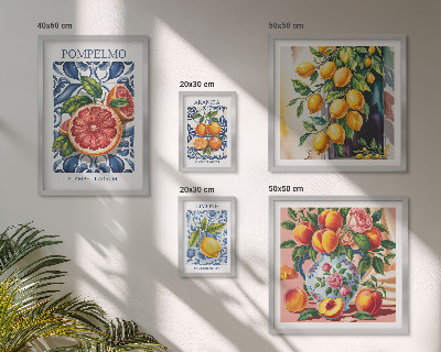 Billedkomposition til væg Solrig vintage citrus