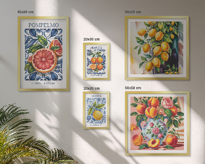 Billedkomposition til væg Solrig vintage citrus