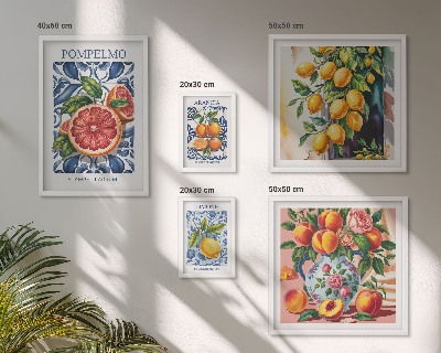 Billedkomposition til væg Solrig vintage citrus