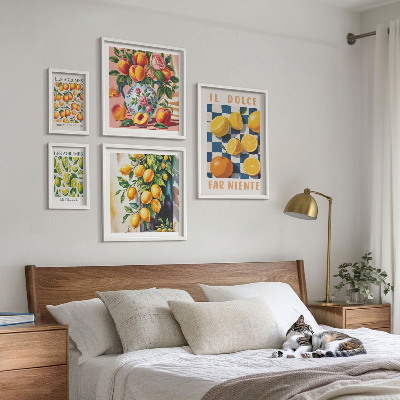 Billedkomposition til væg Citrus retro i køkkenet