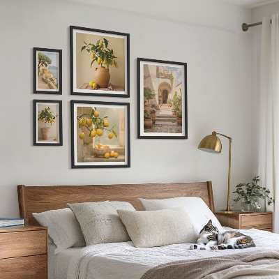 Billedsæt over sofa Stilfuld citrusdekoration
