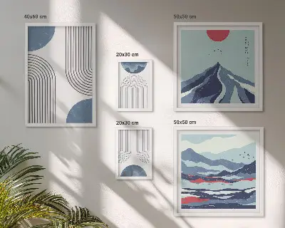 Abstrakte landskaber med geometri billedkomposition til væg