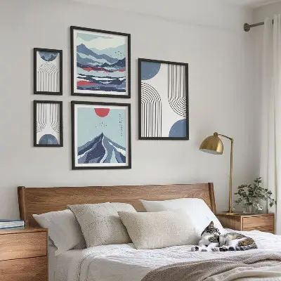 Abstrakte landskaber med geometri billedkomposition til væg