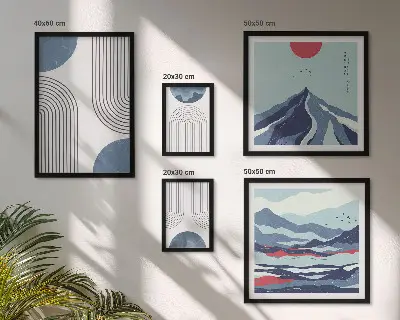 Abstrakte landskaber med geometri billedkomposition til væg