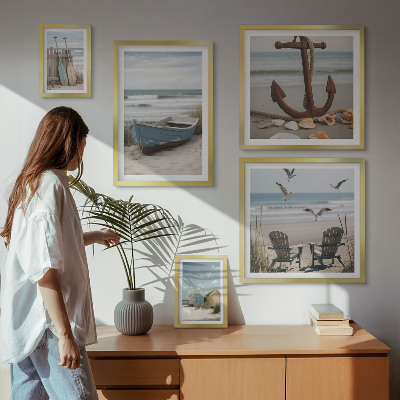Billedkomposition til væg Kyststemning, afslapning, strand