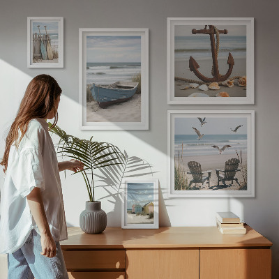 Billedkomposition til væg Kyststemning, afslapning, strand