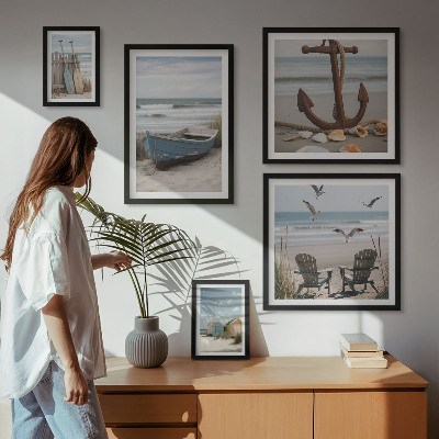 Billedkomposition til væg Kyststemning, afslapning, strand