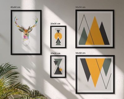 Billedsæt over sofa Farverige motiver i boho-stil