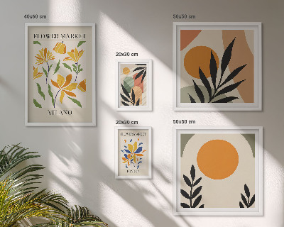 Billedkomposition til væg Abstrakte blomster i boho-stil