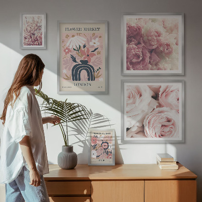 Billedkomposition til væg Blomsterdekorationer i boho-stil